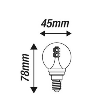 NOSER LED  G45 Tropfenlampe, klar, E14, 2W, 200lm, warmweiss