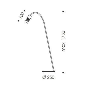 OLIGO Floor Luminaire A LITTLE BIT , tube white matt, stand white matt