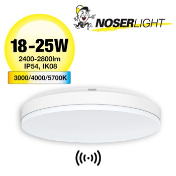 NOSER Luminaire LED apparent SWITCH rond, avec détecteur de mouvement, blanc, IP54, IK08