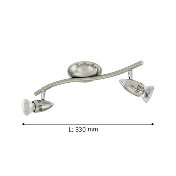 LED 2-er Spot MAGNUM, nickel-matt und chrom