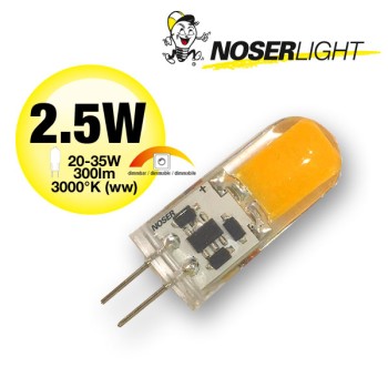 NOSER LED G4, 2.5W, 300lm, 12V, 3000?K - blanc chaud, dimmable