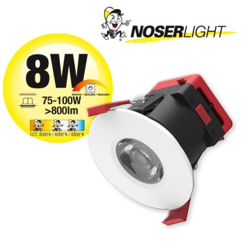 NOSER LED Einbauleuchte / Downlight weiss, 8W, IP65, dimmbar