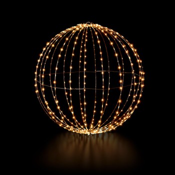 Royal Ball M, black, 600LED sww, D60cm, foldable, 12V/9W - 5m lead wire, indoor&outdoor, black, sunny-ww