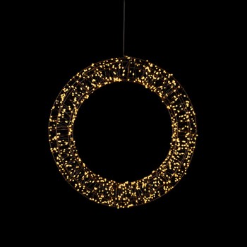 Angel Wreath Nero, 960LED sww, D45x7cm, black, 12V/9W - 5m lead wire , indoor&outdoor, black, sunny-ww