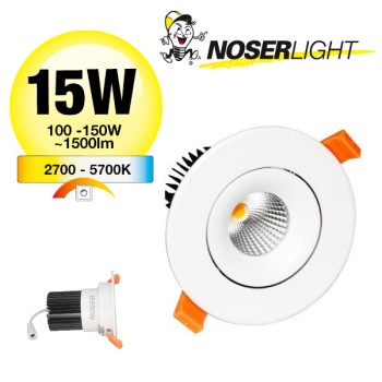 NOSER Smart LED Downlight 15W, weiss, Tunable White