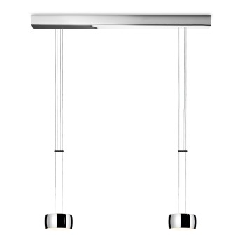 OLIGO LED Pendant luminaire GRACE, 2-fold, visible height adjustment, chrome