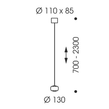 Pendant luminaire GRACE, 1-fold, invisible height adjustment, chrome, AC 100-240V, 50-60Hz, 24V DC, 22W, 1150lm, CRI>90, Tunable White 2200K - 5000K (via Casambi), gesture control, Casambi-module, integrated LED, canopy matt white