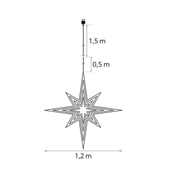 LED Swiss Star, ww, 120cm, white230V/39.15W, indoor&outdoor, warm-white