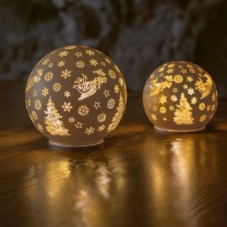 Glass Ball Set gold, 2 pcs.