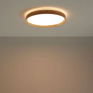 LED Plafonnier AVENZA, bois / blanc