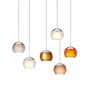 OLIGO LED Pendant luminaire BALINO, height adjustment, 1 light, chrome, diamont grey shade