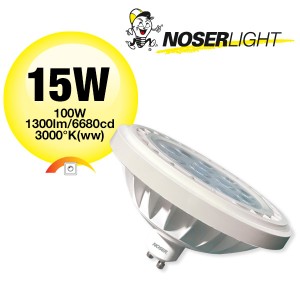 NOSER LED AR111, 15W, GU10, blanc chaud, dimmable