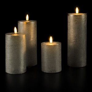 Flat Candle Set grey L