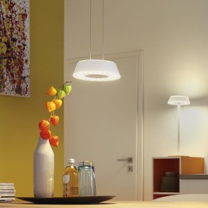 OLIGO LED Pendant luminaire GLANCE, 1 light, height adjustable, matt white
