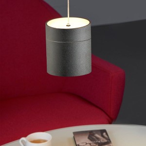 OLIGO LED Pendant luminaire TUDOR M, 1-fold, invisible height adjustment, matt black