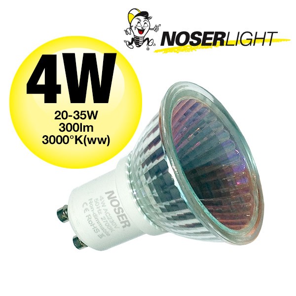 NOSER LED GU10 Diamant, 4W, 300lm, 40°, 3000K, CRI>80, 240V, ~50/60Hz