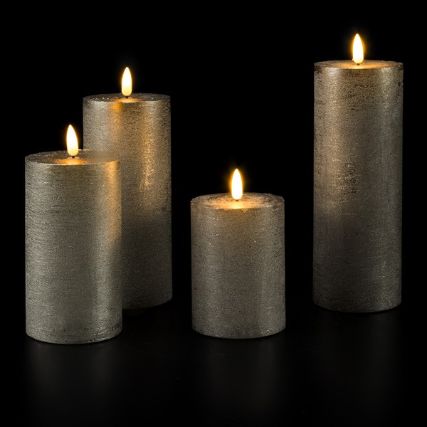 Flat Candle Set large grey