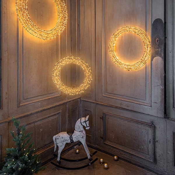 Angel Wreath Nero , 1200LED sww, D60x7cm, black, 12V/9W - 5m lead wire, indoor&outdoor, black, sunny-ww