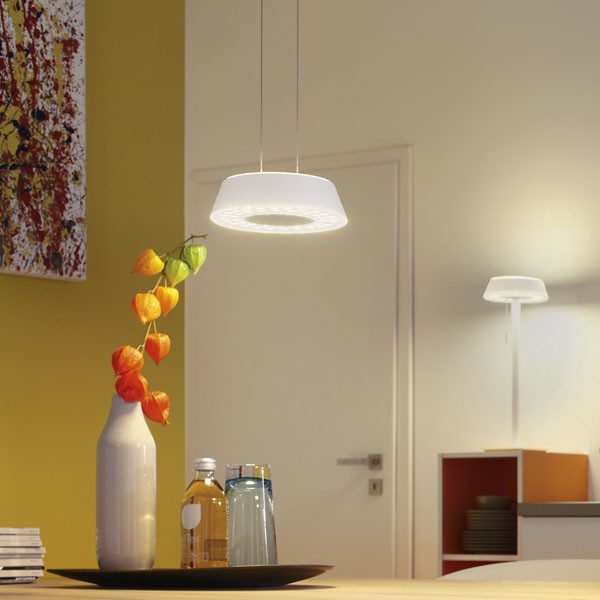 OLIGO LED Pendant luminaire GLANCE, 1 light, height adjustable, matt white