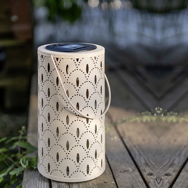 Solar Ornament Lantern beige