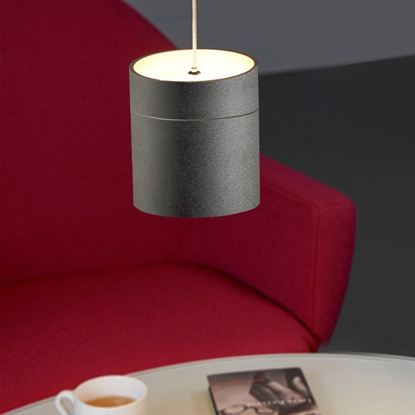OLIGO LED Pendant luminaire TUDOR M, 1-fold, invisible height adjustment, matt black