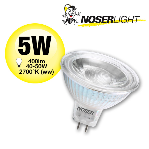 NOSER MR16-LED, 12V, 5W, 400lm/1170cd, 38°, 2700K-568.052